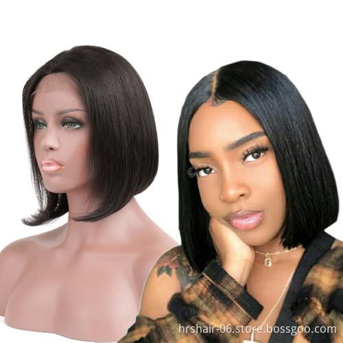Bob Straight Hair wigs Brazilian Virgin Hair Straight Lace Front Human Hair Wigs Swiss Lace Frontal Wig